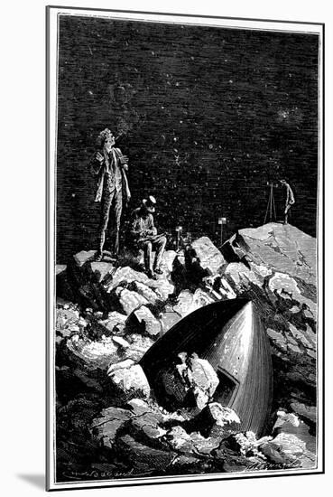 Illustration from De La Terre a La Lune by Jules Verne, 1865-null-Mounted Giclee Print