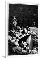 Illustration from De La Terre a La Lune by Jules Verne, 1865-null-Framed Giclee Print