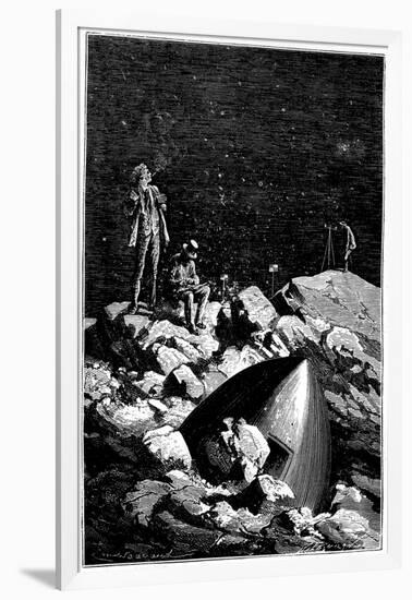 Illustration from De La Terre a La Lune by Jules Verne, 1865-null-Framed Giclee Print