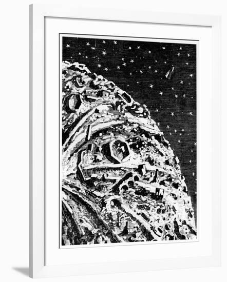 Illustration from De La Terre a La Lune by Jules Verne, 1865-null-Framed Giclee Print