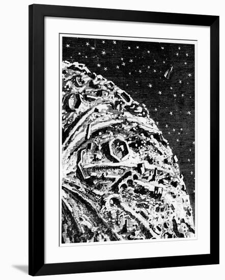 Illustration from De La Terre a La Lune by Jules Verne, 1865-null-Framed Giclee Print