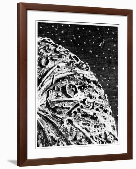 Illustration from De La Terre a La Lune by Jules Verne, 1865-null-Framed Giclee Print