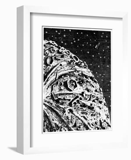 Illustration from De La Terre a La Lune by Jules Verne, 1865-null-Framed Giclee Print