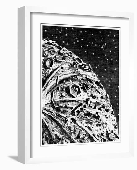 Illustration from De La Terre a La Lune by Jules Verne, 1865-null-Framed Giclee Print