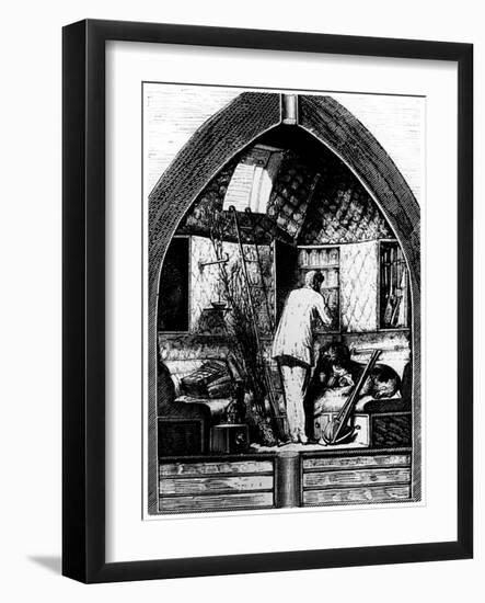 Illustration from De La Terre a La Lune by Jules Verne, 1865-null-Framed Giclee Print