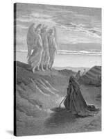 Illustration from Dore Bible of Old Testament Patriarch Abraham and the Three Angels-null-Stretched Canvas