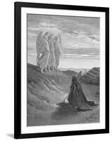 Illustration from Dore Bible of Old Testament Patriarch Abraham and the Three Angels-null-Framed Photographic Print