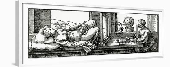 Illustration from Durer's 'Four Books on Measurement', Published in 1525 (Woodcut)-Albrecht Dürer-Framed Premium Giclee Print