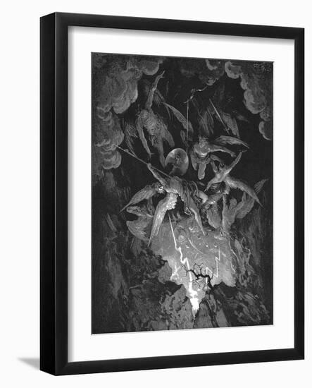 Illustration from John Milton's Paradise Lost, 1866-Gustave Doré-Framed Giclee Print