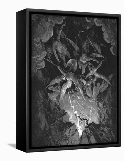 Illustration from John Milton's Paradise Lost, 1866-Gustave Doré-Framed Stretched Canvas