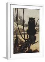 Illustration From Jorinda and Joringel Of a Black Cat-Arthur Rackham-Framed Giclee Print