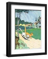 Illustration from 'Le Roman de Renard', c.1900-Benjamin Rabier-Framed Giclee Print