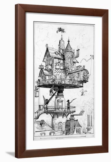 Illustration from Le Vingtie?me Sie?cle, 1883-Albert Robida-Framed Art Print