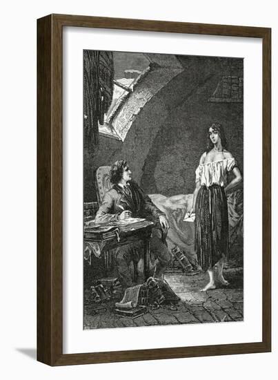 Illustration from Les Misérables, 19th Century-Alphonse Marie de Neuville-Framed Giclee Print