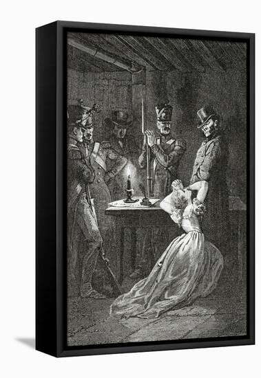 Illustration from Les Misérables, 19th Century-Alphonse Marie de Neuville-Framed Stretched Canvas