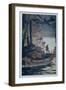 Illustration from "Les Travailleurs De La Mer" by Victor Hugo 1923-Achille Granchi-taylor-Framed Giclee Print