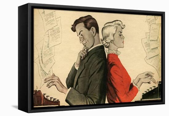 Illustration from Magazine, 1951-English School-Framed Stretched Canvas