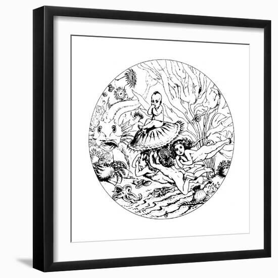 Illustration from the Fairy Tale the Water-Babies, 1863-Noel Paton-Framed Premium Giclee Print