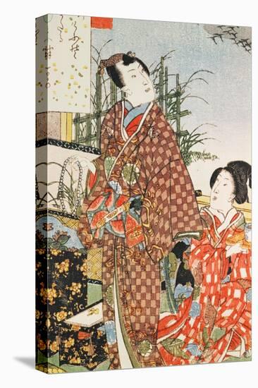 Illustration from 'The Tale of Genji'-Utagawa Kunisada-Stretched Canvas