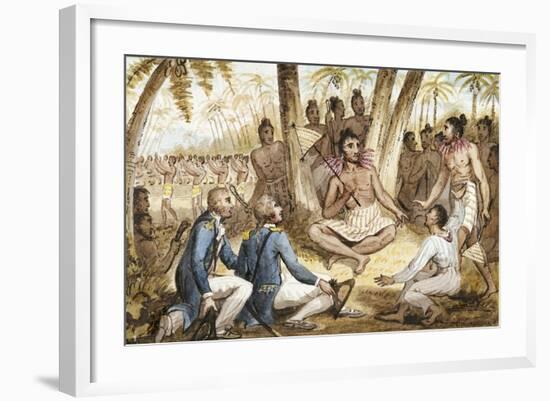 Illustration from 'The Voyages of Captain Cook'-Isaac Robert Cruikshank-Framed Giclee Print