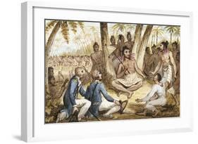 Illustration from 'The Voyages of Captain Cook'-Isaac Robert Cruikshank-Framed Giclee Print