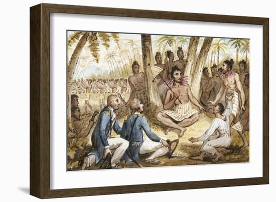 Illustration from 'The Voyages of Captain Cook'-Isaac Robert Cruikshank-Framed Giclee Print