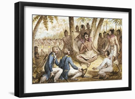 Illustration from 'The Voyages of Captain Cook'-Isaac Robert Cruikshank-Framed Giclee Print