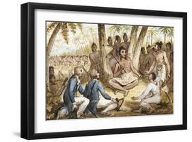 Illustration from 'The Voyages of Captain Cook'-Isaac Robert Cruikshank-Framed Giclee Print