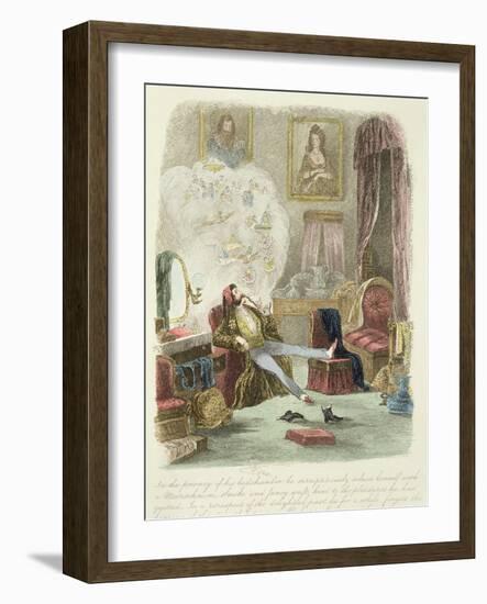 Illustration from 'Visitation of a London Exquisite to His Maiden Aunts in the Country'-Theo-Framed Giclee Print