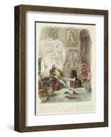 Illustration from 'Visitation of a London Exquisite to His Maiden Aunts in the Country'-Theo-Framed Giclee Print