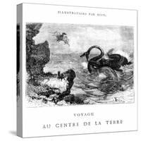 Illustration from Voyage Au Centre de La Terre by Jules Verne-Édouard Riou-Stretched Canvas