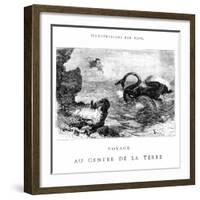 Illustration from Voyage Au Centre de La Terre by Jules Verne-Édouard Riou-Framed Giclee Print