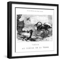 Illustration from Voyage Au Centre de La Terre by Jules Verne-Édouard Riou-Framed Giclee Print