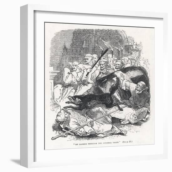 Illustration from "Wagner the Wehr-Wolf" as It Terrorises Religious Types in a Church-G.w.m. Reynolds-Framed Art Print