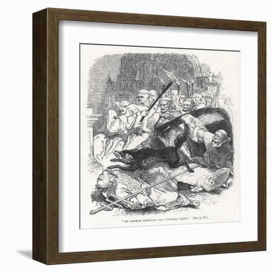 Illustration from "Wagner the Wehr-Wolf" as It Terrorises Religious Types in a Church-G.w.m. Reynolds-Framed Art Print