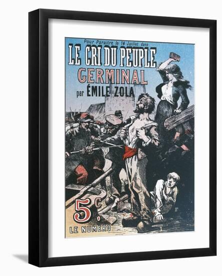 Illustration in Le Crie Du Peuple Magazine Advertising Publication of Germinal by Emile Zola-null-Framed Giclee Print