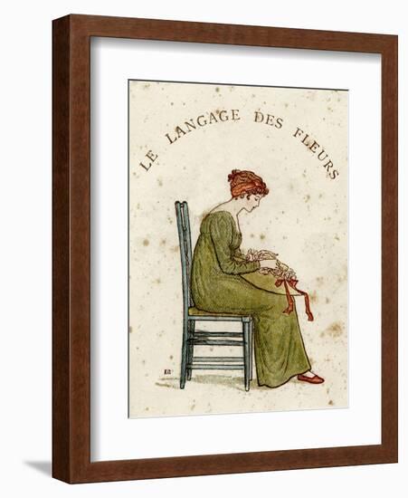 Illustration in 'The Language of Flowers'-Kate Greenaway-Framed Art Print