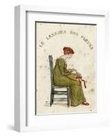 Illustration in 'The Language of Flowers'-Kate Greenaway-Framed Art Print