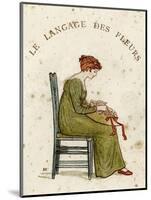 Illustration in 'The Language of Flowers'-Kate Greenaway-Mounted Art Print