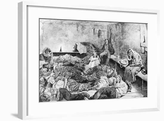 Illustration of 19Th Century Lodging in the Bowery-null-Framed Giclee Print