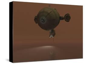 Illustration of a Blimp Towing a Sensor Through Liquid Ethane on Titan-Stocktrek Images-Stretched Canvas