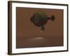 Illustration of a Blimp Towing a Sensor Through Liquid Ethane on Titan-Stocktrek Images-Framed Photographic Print