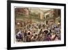 Illustration of a Bookstore in Paris-Stefano Bianchetti-Framed Giclee Print