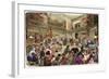 Illustration of a Bookstore in Paris-Stefano Bianchetti-Framed Giclee Print