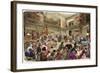 Illustration of a Bookstore in Paris-Stefano Bianchetti-Framed Giclee Print