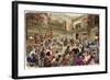 Illustration of a Bookstore in Paris-Stefano Bianchetti-Framed Giclee Print