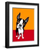 Illustration of a Boston Terrier Dog-TeddyandMia-Framed Art Print