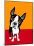 Illustration of a Boston Terrier Dog-TeddyandMia-Mounted Art Print