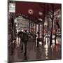 Illustration of a Boulevard in Paris at Night-isaxar-Mounted Art Print