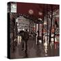 Illustration of a Boulevard in Paris at Night-isaxar-Stretched Canvas